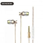 SENDEM U201 In-Ear Headset Dynamic Dual Driver Earphone heavy bass sports Headphone Noise Isolating HiFi Music Earbuds With Mic