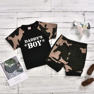 Daddy’s Boy Army Top + Short