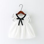 Soft Linen Baby Dress W/Bow Tie
