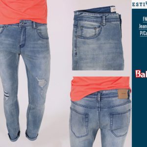 Estivaneli Blue Grey Cut-up Skinny Jeans