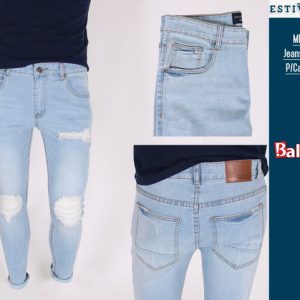 Estivaneli Light Denim Cut-up Skinny Jeans