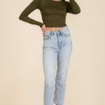 Crop Top L/S Basic Solid Pattern