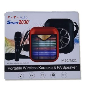 Smart2030 M20 Portable Wireless Karaoke Bluetooth Speaker with Microphone Included Support FM, TF Micro SD & USB Flash