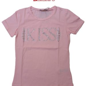 Basic T-shirt Kiss Printed Top