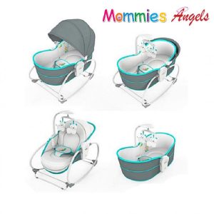 Mastela 5 in 1 Baby Bassinet Rocker Rocking Napper, Bounce, Chair with Removable Baby Bassinet & Melody