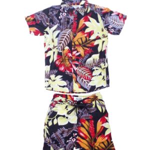 Regular size Floral Printed S/S Shirt & Short Set