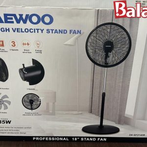 Deawoo 18″ High Velocity Stand Fan, Adjustable Heights, 75°Oscillating, Low Noise, Quality Made Fan with 3 Settings Speeds, Metal for Industrial, Commercial, Residential