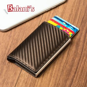 Carbon Fiber Conceal Plus Credit Card Pop Up Wallet RFID Blocking Slim Minimalist Card Holder